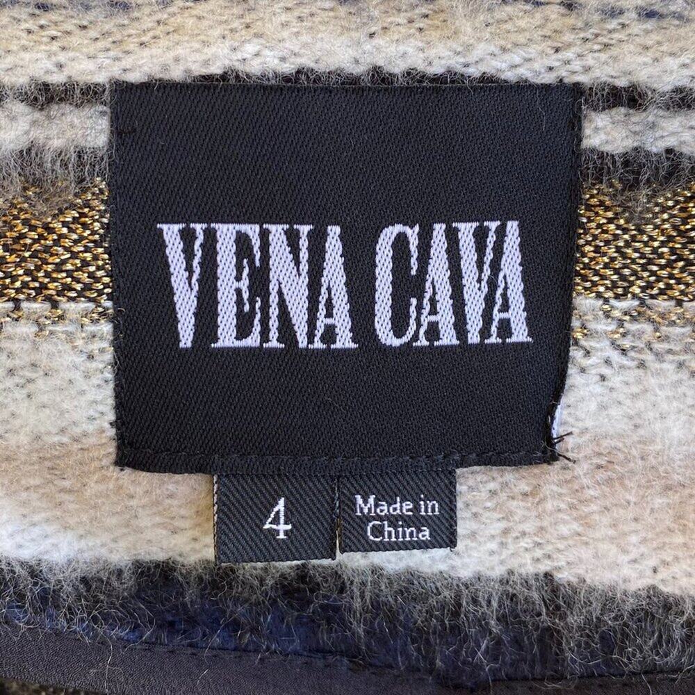 Vena Cava 💥 Stunning 💥 Gryphon cropped sweater jacket Blue Gold Tan White sz 4 - Picture 9 of 9